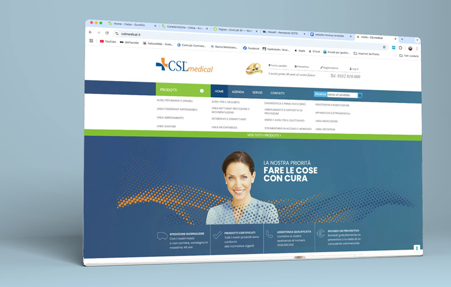 CSL Home sito e menu-forniture di dispositivi medici