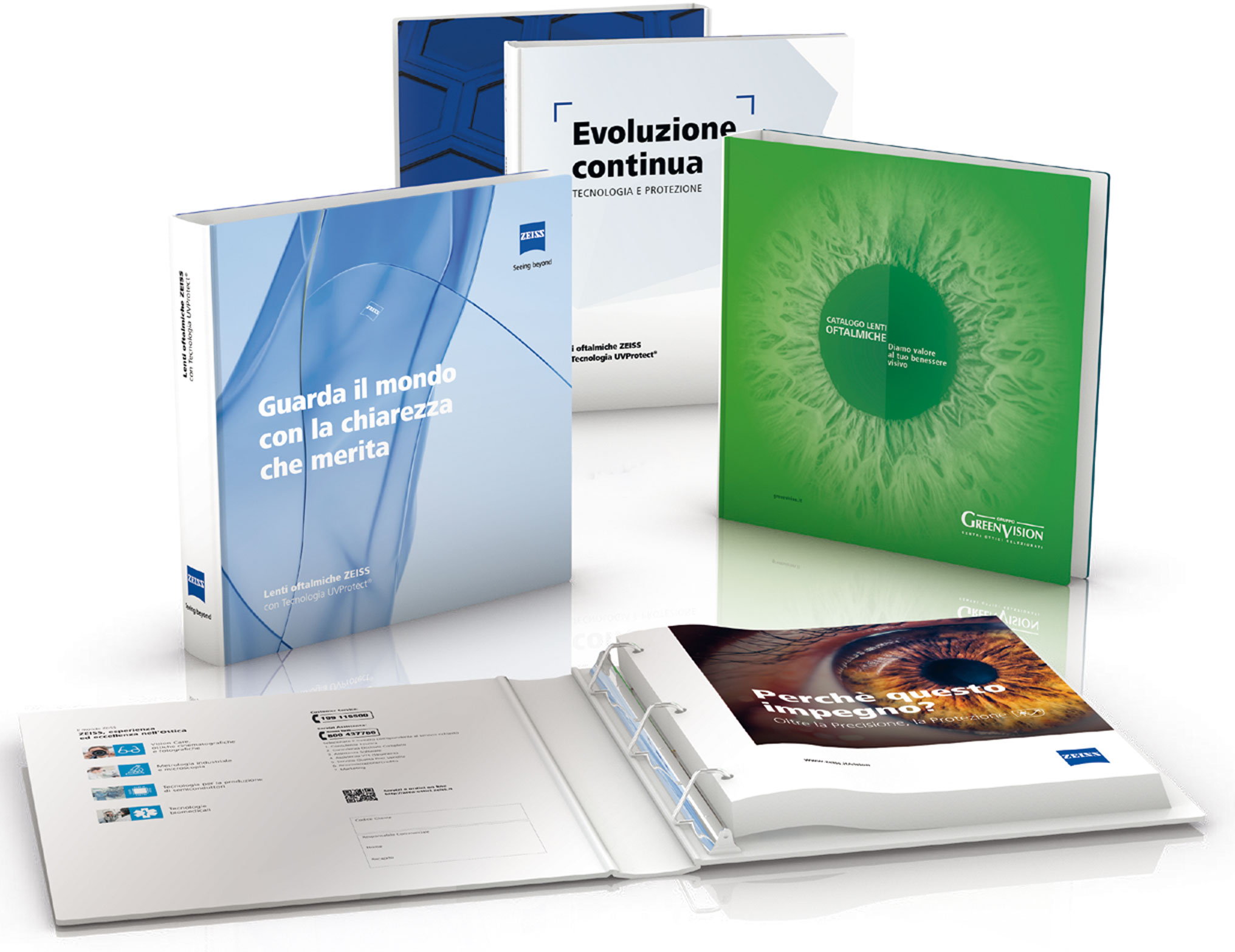 Cataloghi impaginati da Comlab per Zeis e Greenvision